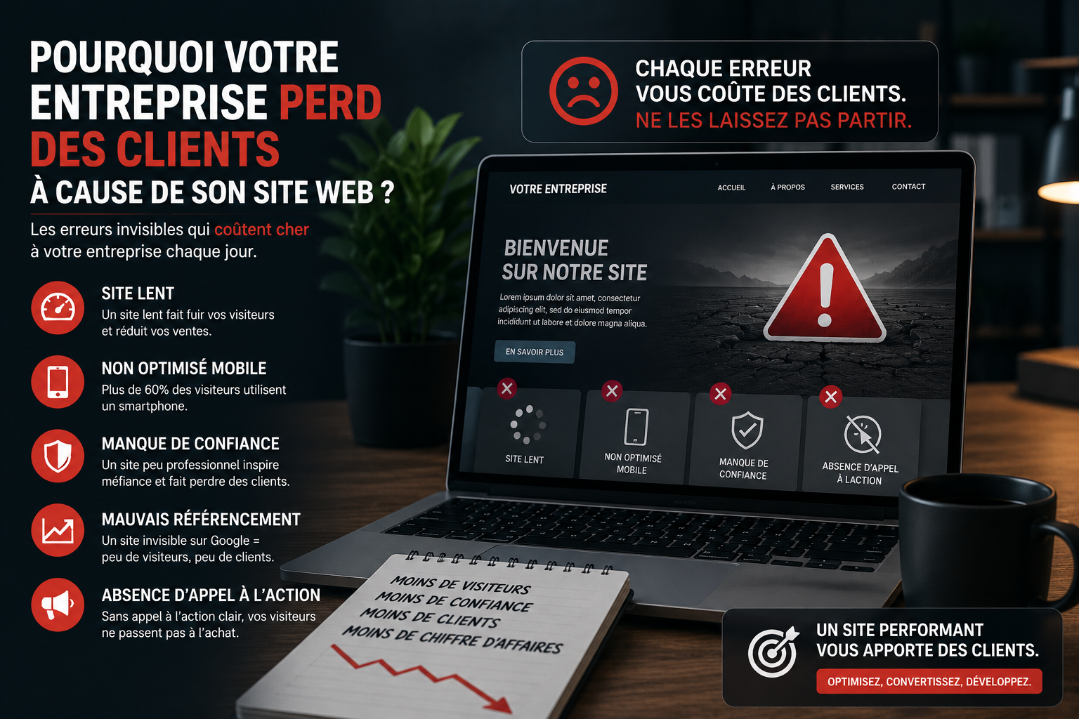 Pourquoi votre entreprise perd des clients à cause de son site web
